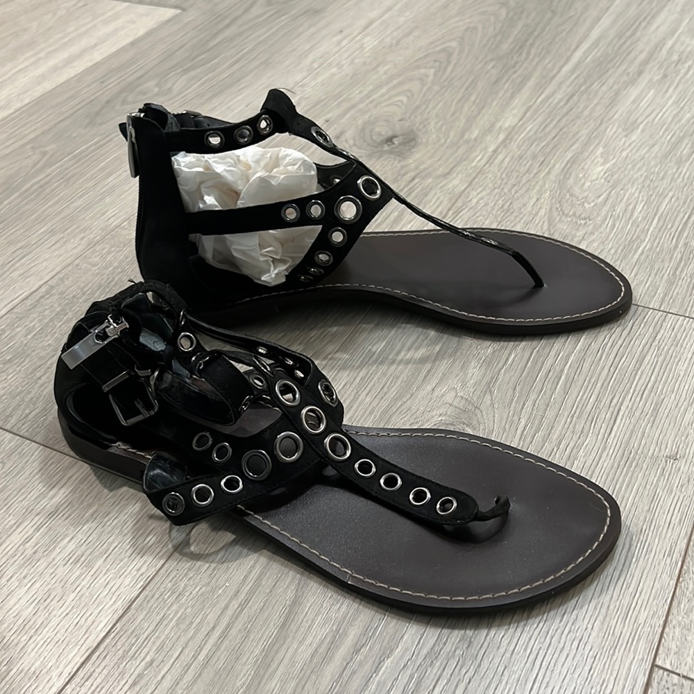Black gladiator sandals